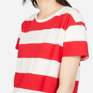 Everlane Cotton Box-cut stripes Tee Dress Sz M st